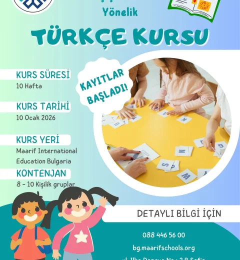 Turkish language course for ages 3-5 and 5-8 Continues!